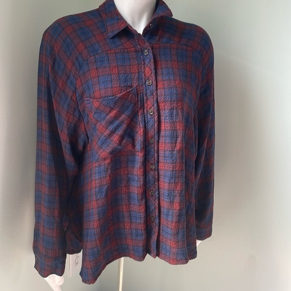 Urban Outfitters BDG Lachlan gauze plaid button down size small - Picture 3 of 10